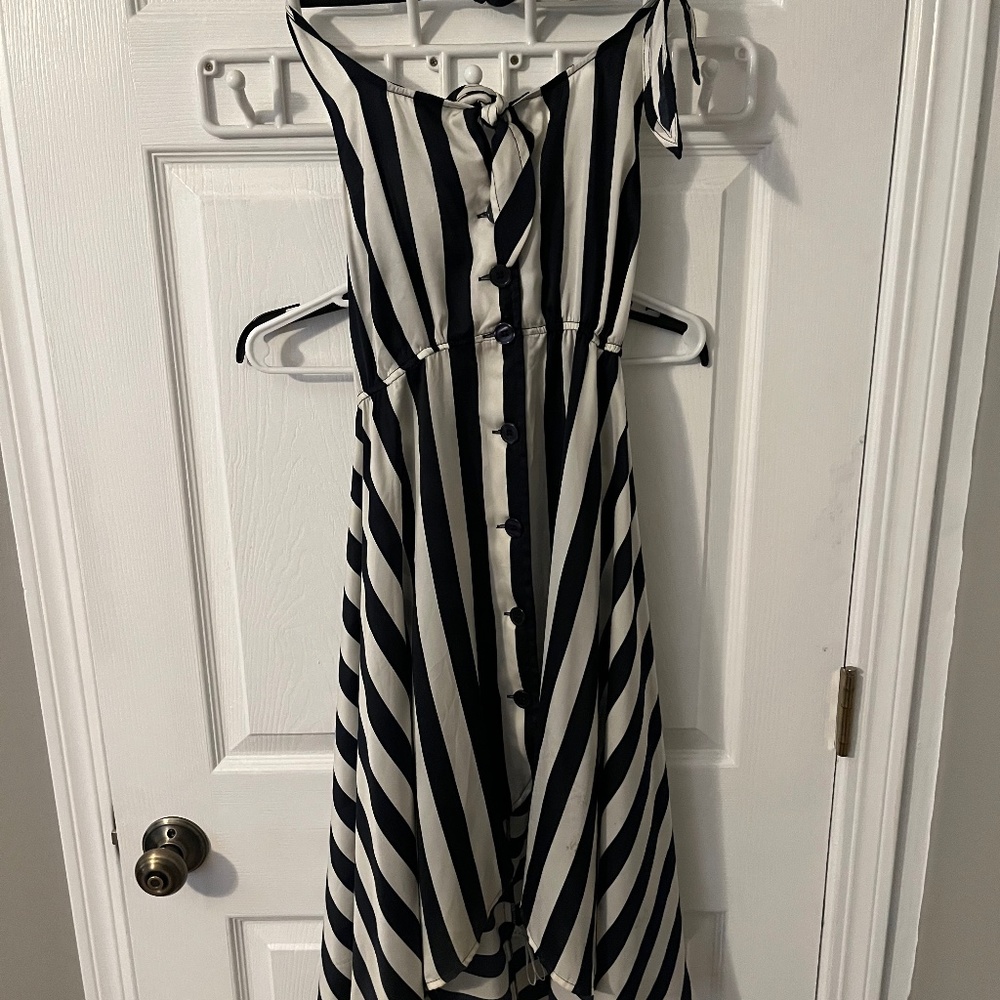 Navy and Creme halter dress